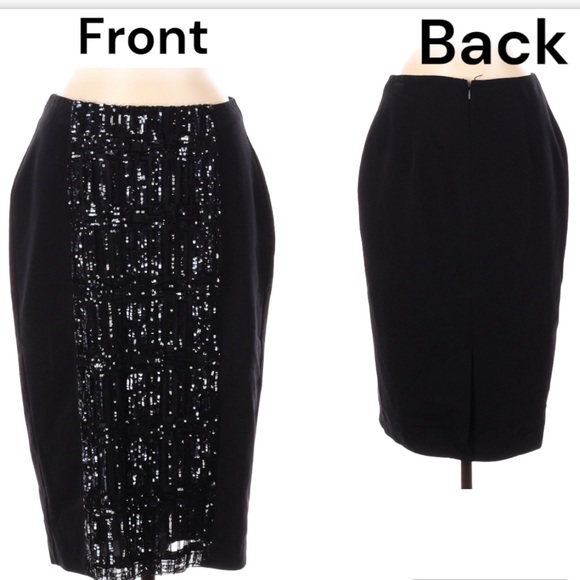 Party skirt, Pencil Black Sequence Skirt SZ 6, Christmas Party Skirt, new year - Picture 3 of 16